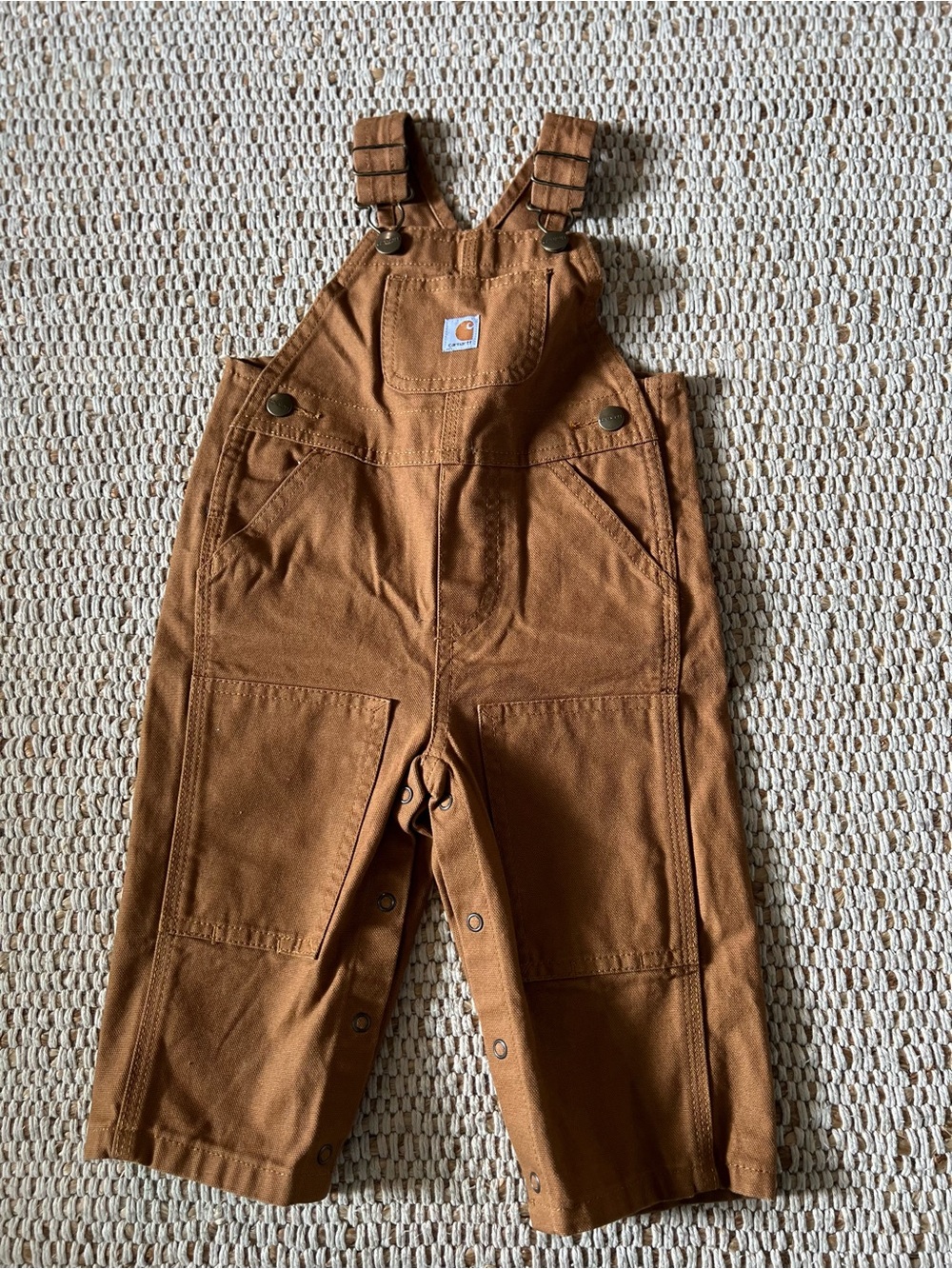 Carhartt Kids Tan/Brown Duck Canvas Overalls